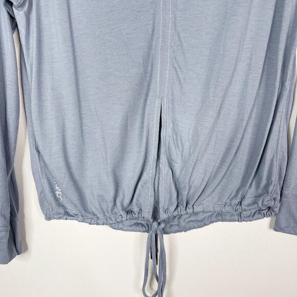 Calvin Klein Performance XSmall Blue Tie Bottom Open Back Long Sleeve Top Scoop - Picture 6 of 10